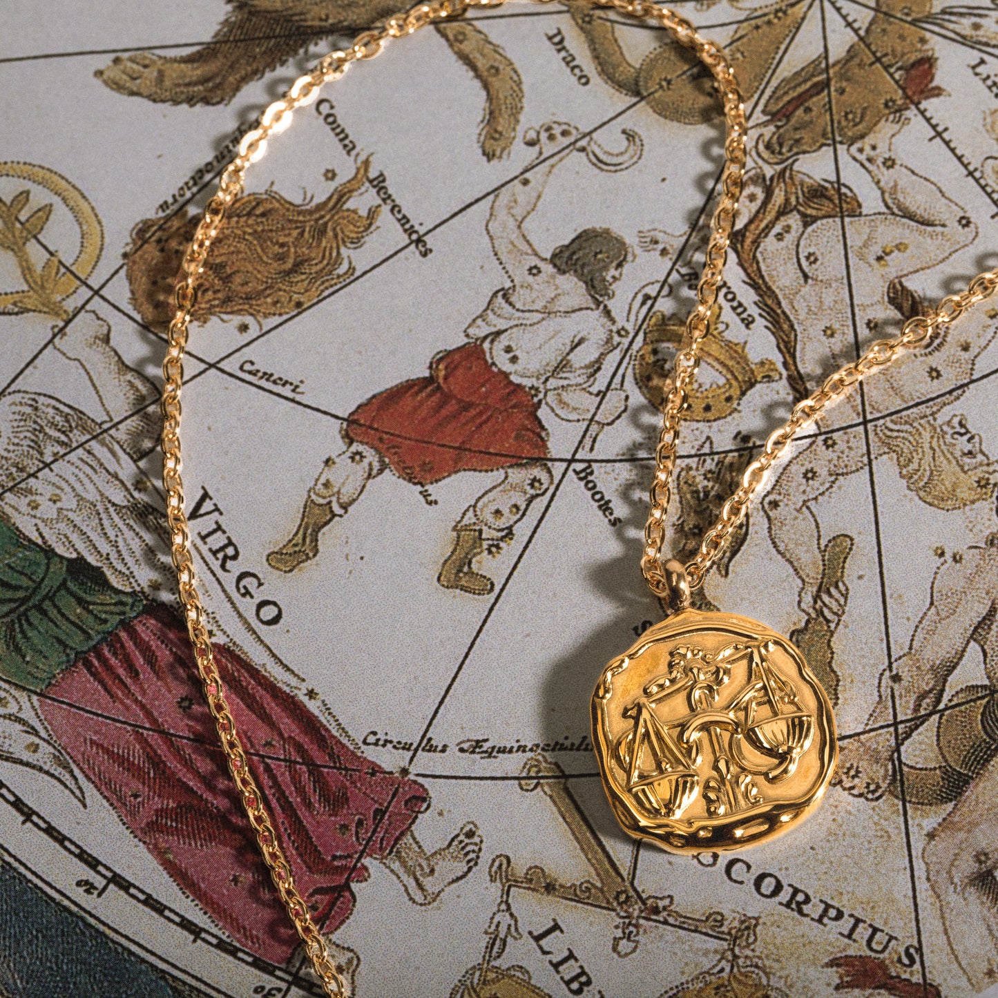 Wax Seal Zodiac Pendant Necklace