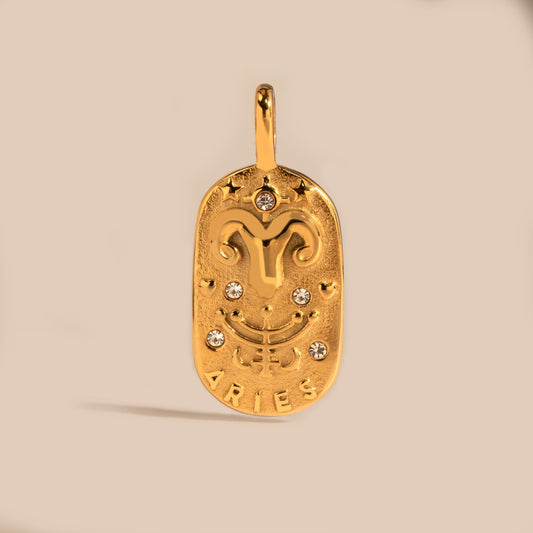 Engravable Aries Medallion Charm