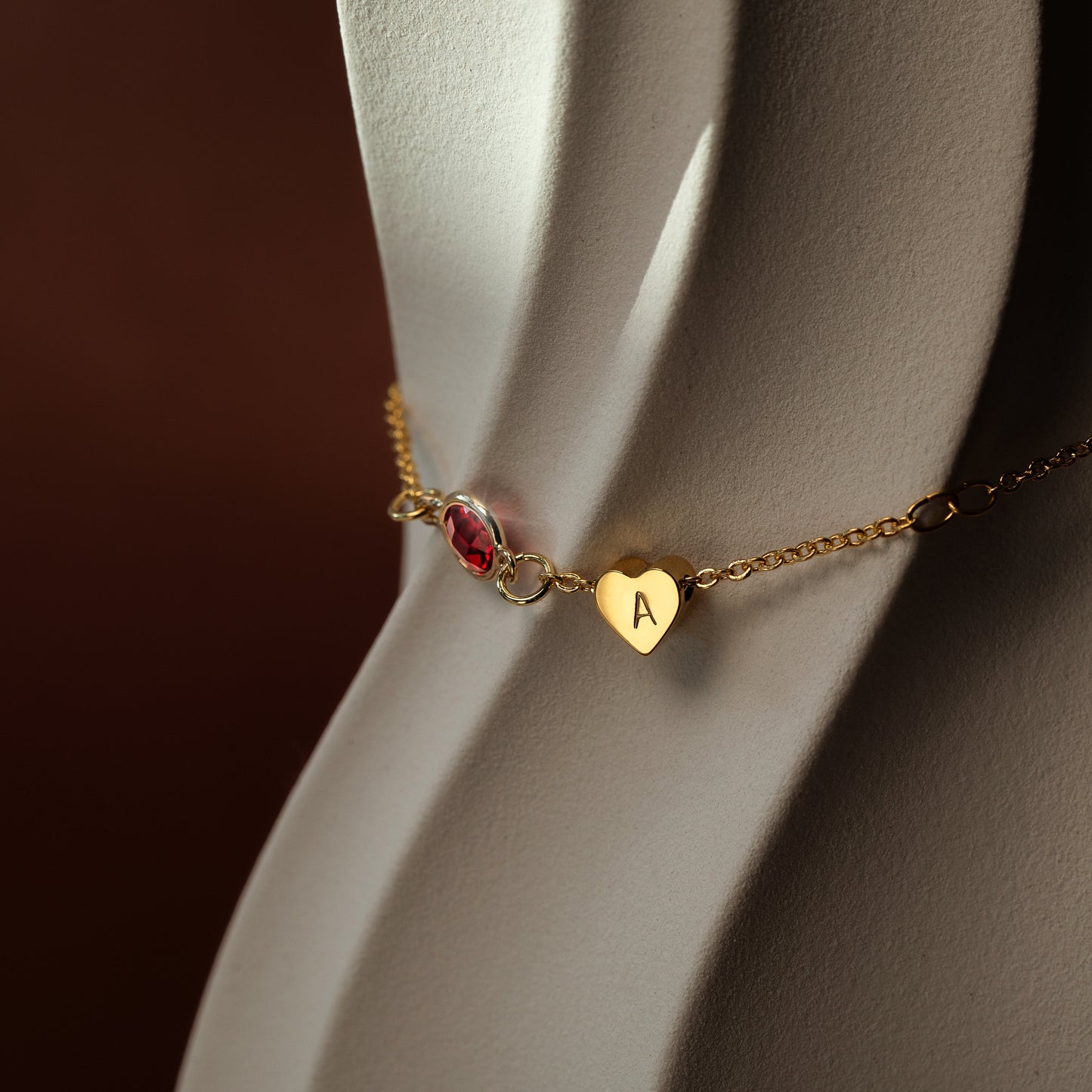 Heart Charm Birthstone Bracelet