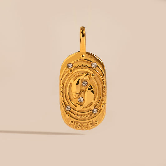 Engravable Pisces Medallion Charm