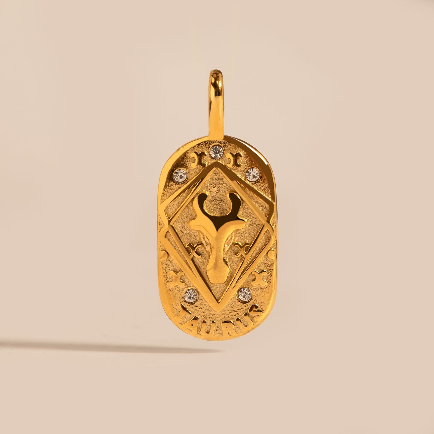 Engravable Taurus Medallion Charm