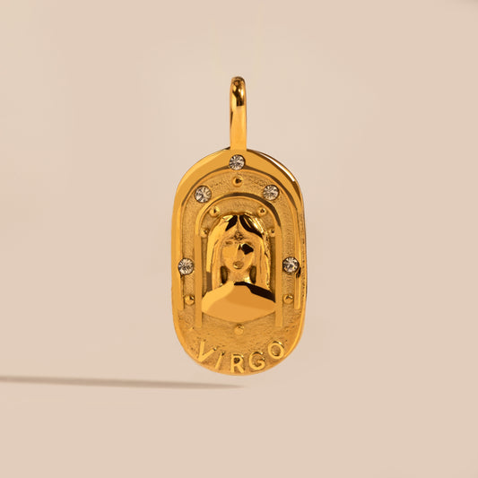 Engravable Virgo Medallion Charm